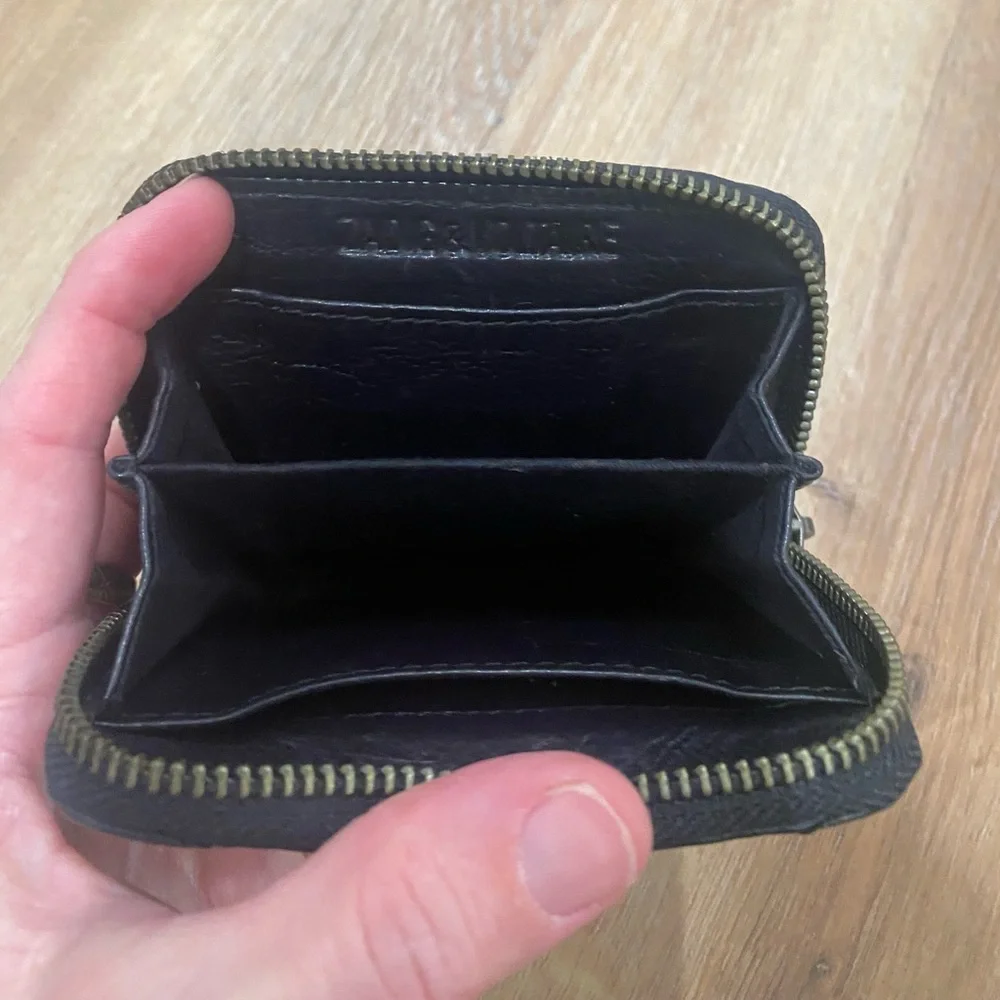 Mini Zadic & Voltaire Matelasse Quilted Black Leather Zip Around Wallet-Black - Picture 2 of 4